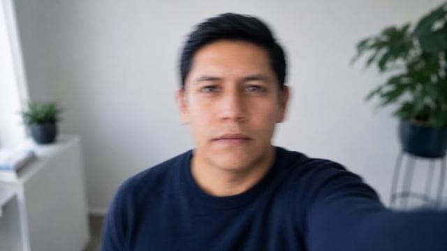 Rostro borroso por movimiento durante la captura